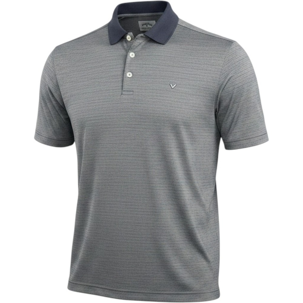 Callaway Opti-Dri Mens Blue Gray Striped Short Sleeve Golf Polo Shirt Size Large